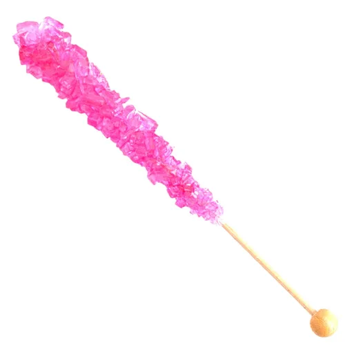 Vista 20 de Palitos clásicos de caramelo de roca, caramelos de roca de azúcar en cristal, envueltos individualmente (Paquete de 12, Niña bebé