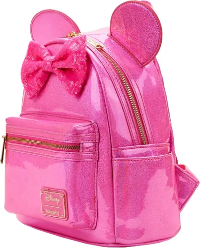 Vista 2 de Loungefly Disney Minnie Mouse Glitter Sparkle - Bolso de hombro con doble correa para mujer