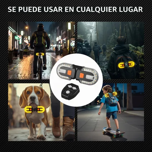 Vista 6 de Luz trasera de bicicleta recargable con señales de giro, carga USB, control remoto, 5 modos de iluminación, señales de giro de bicicleta divididas