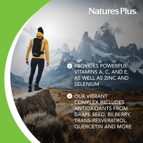 Vista 3 de NaturesPlus AgeLoss Soporte para los ojos, 60 cápsulas, con luteína, astaxantina y zeaxantina, vegetariano, sin gluten, 30 porciones
