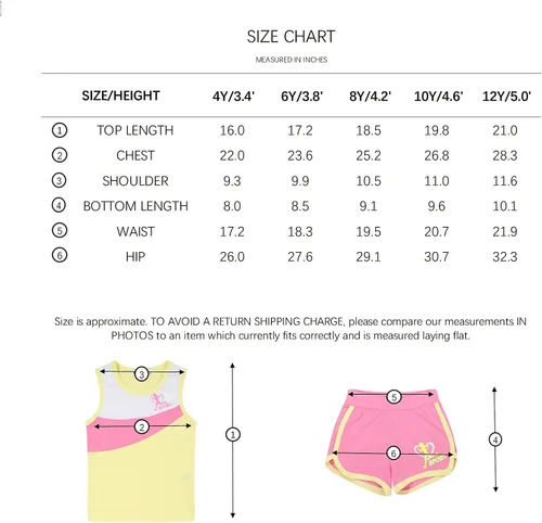 Vista 6 de nomachalt Girls Summer Shorts Sets Kids 2 Piece Outfits Clothes Tennis Running Tank Top Shirts Dolphin Shorts
