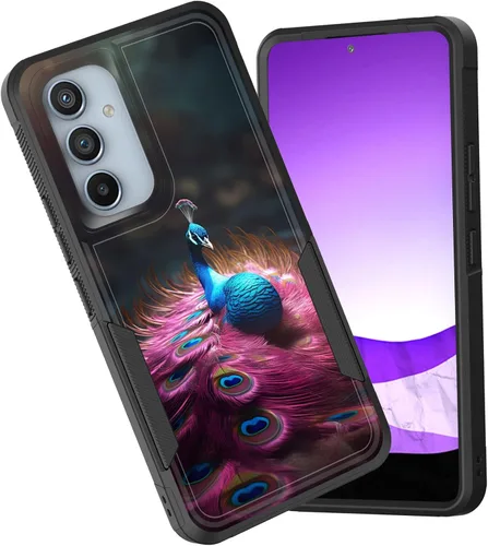Vista 28 de Funda protectora para Galaxy A13 5G, doble capa híbrida resistente a prueba de golpes, policarbonato duro, silicona suave, TPU, funda protectora