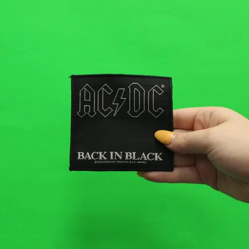 Vista 2 de ACDC ACDC Back in Black - Parche tejido con apliques de música Hard Rock