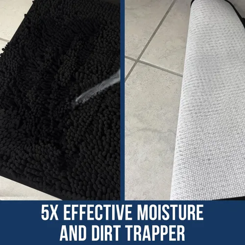 Vista 3 de Muddy Mat Alfombras de Baño de Chenilla de Microfibra de Secado Rápido Antideslizantes Lavables, Extra Gruesas, Suaves y Altamente Absorbentes