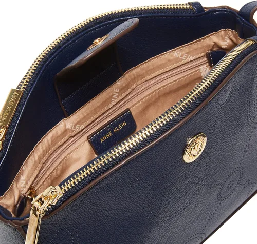 Vista 3 de Anne Klein Bandolera cruzada con triple compartimento con logotipo de anillo personalizado