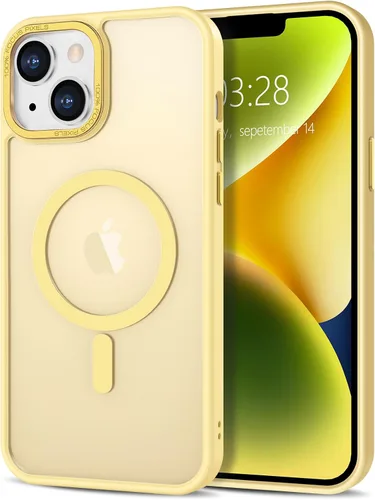 Vista 212 de Anuck - Funda magnética para iPhone 11 compatible con MagSafe, carcasa trasera mate translúcida dura, borde de TPU, delgada, resistente a impactos
