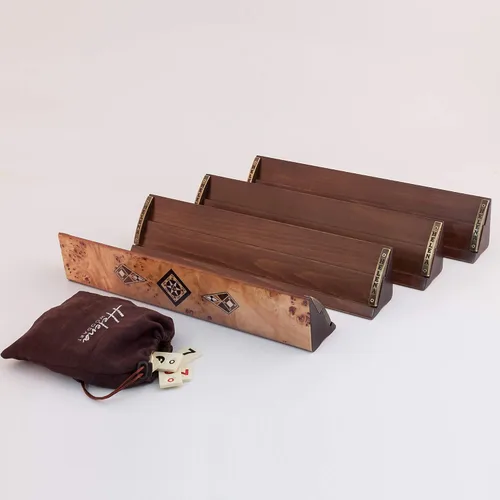 Vista 2 de Snowdrop Straight Rummy Juego de mesa Burl natural Chapa