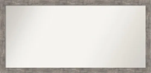 Vista 244 de Amanti Art Silver Bathroom Mirror for Over Sink, 26x45 Custom Made Marred Pewter Rectangle Vanity Mirror, Oversize Casual Wood Frame, Hangs Estaño