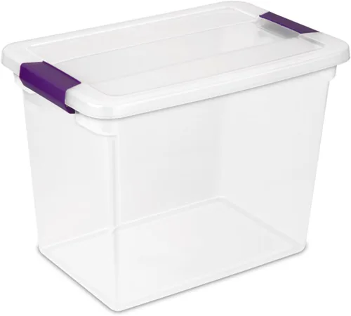Vista 11 de Sterilite ClearView - Paquete de 4 cajas de cierre ClearView de 60 cuartos de galón, contenedores organizadores con ruedas con tapas de pestillo