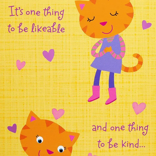 Vista 5 de American Greetings - Tarjeta de cumpleaños de gato para nieta (Te quiero mucho)