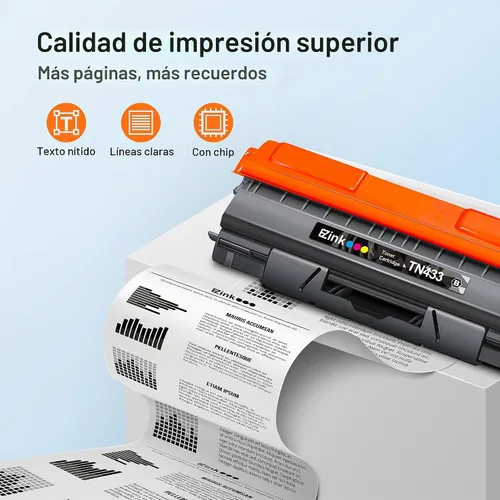 Vista 3 de E-Z Ink TN433 - Cartucho de tóner compatible con Brother TN-433 TN431