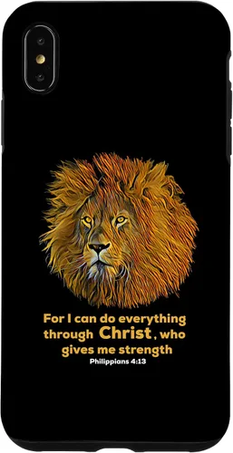Vista 7 de Funda para iPhone 12 mini Filipenses 4:13 versículo de la Biblia cristiana de regalo de león cristiano