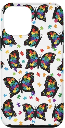 Vista 16 de Funda con patrón de rompecabezas de mariposa para iPhone 17