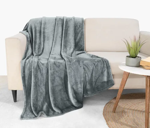 Vista 9 de Utopia Bedding - Manta de vellón de lujo, mullida, antiestática; manta de suave microfibra de 8.8 oz/yd² (300 g/m²) para sofá y cama; tamaño Gris