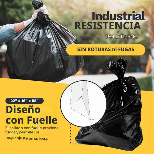 Vista 4 de ToughBag Bolsas de basura de 55-60 galones (100 unidades) (negro, 58 x 38 pies)