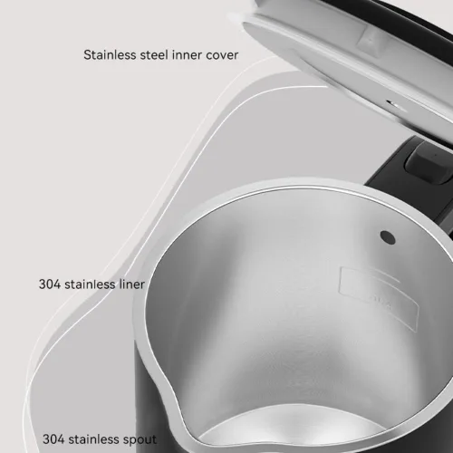Vista 5 de Hervidor eléctrico pequeño de 0.6 L, acero inoxidable 304, mini calentador de agua caliente de 600 W, hervidor de café eléctrico portátil de viaje