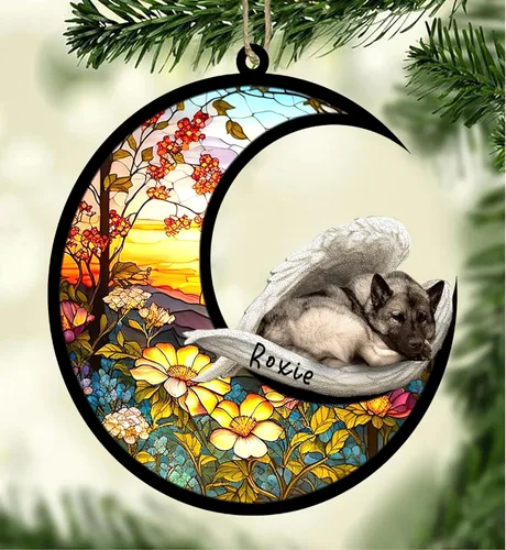 Vista 33 de Atrapasoles conmemorativo personalizado para perros, adorno navideño de Airedale Terrier, recuerdo por pérdida de mascota, regalos conmemorativos