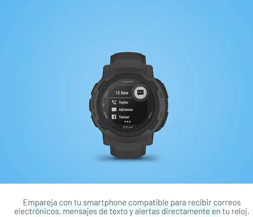 Vista 6 de Garmin Instinct 2 Solar, reloj resistente para exteriores de menor tamaño con GPS y con capacidad de carga solar, construido para todos los Grafito