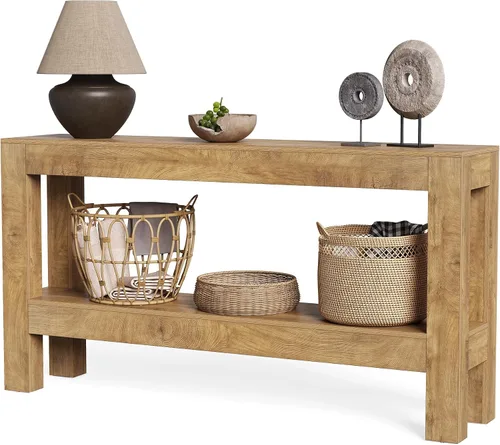 Vista 9 de LITTLE TREE - Mesa de consola de 63 pulgadas en negro para entrada, mesa estrecha y larga de madera para sala de estar, pasillo, sofá, entrada