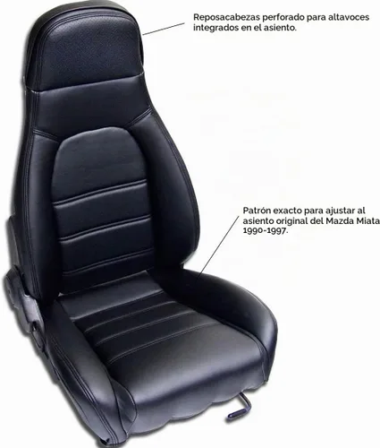 Vista 7 de Mazda Miata kit de funda para asiento delantero estándar 1990-1996 negro, piel de imitación