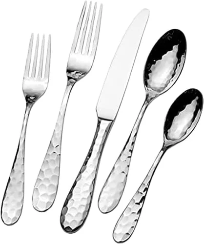 Vista 9 de Mikasa Harmony - Juego de cubiertos de 45 piezas, acero inoxidable 18/10 para 8, incluye tenedores, cuchillos, cucharas y juego de utensilios