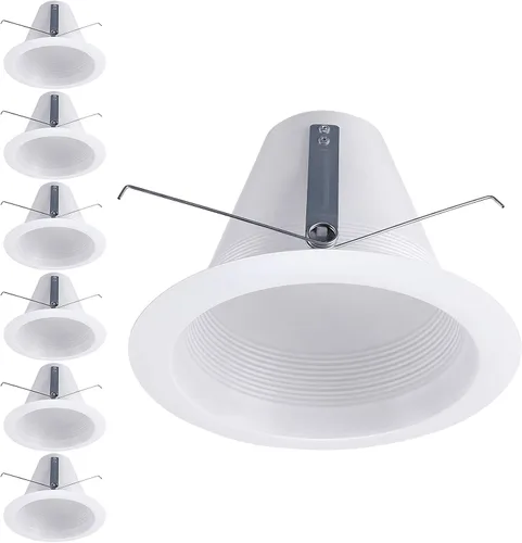 Vista 12 de TORCHSTAR Paquete de 6 luces empotrables de 6 pulgadas con bridas Negro