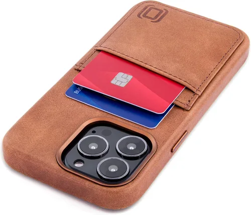 Vista 14 de Dockem Funda de piel auténtica para iPhone 13 con placa de metal integrada para montaje magnético, cartera cosida con 2 soportes para tarjetas