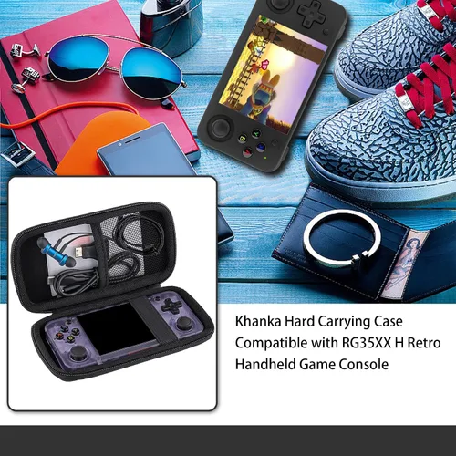 Vista 7 de khanka Hard Travel Case Replacement for RG35XX H Retro Handheld Game Console,3.5 Inch IPS Screen Linux System,(Case Only + One Screen Protector +