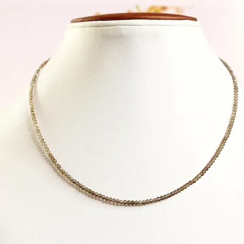 Vista 2 de Gempires - Collar natural, cuentas facetadas, cristales curativos de energía, cadena chapada en plata, regalo para ella, joyería de piedras