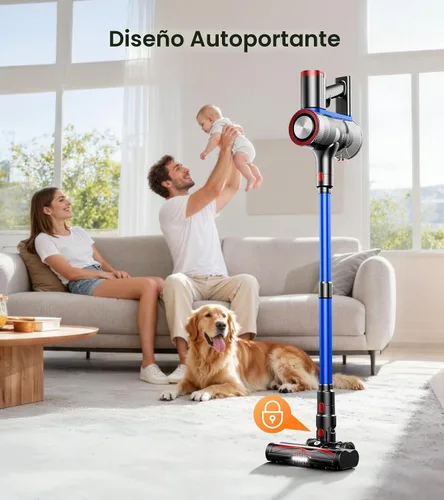 Vista 3 de NADALY Aspiradora inalámbrica, 550 W, 45 kPa, 65 minutos, aspiradora para el hogar, aspiradora de palo con pantalla LED, antienredos, autoportante