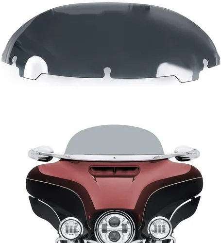 Vista 24 de Parabrisas ondulado negro de 4.5 pulgadas compatible con Harley Davidson Touring Street Glide/Electra Glide/Ultra Limited/Tri Glide FLHT FLHX FLHXS