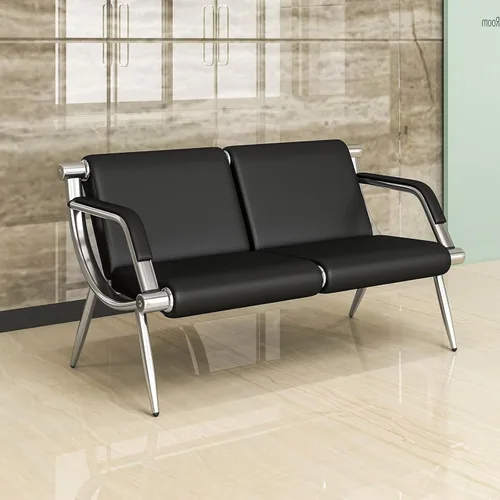 Vista 10 de kinbor - Silla de espera con reposabrazos, asiento de invitados de piel sintética, color negro