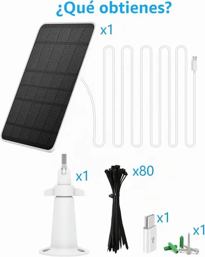 Vista 7 de Cargador de panel solar compatible con proyector Eufycam 3/3C/2C/2C Pro/E40/E20/2/2/2 Pro/E/L20/L40/Solo/SoloCam, panel solar de 5 W para cámara