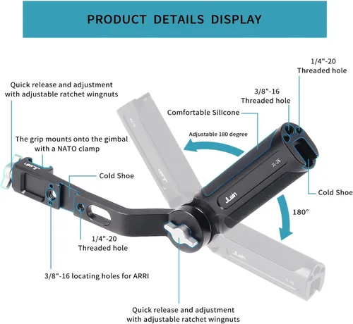 Vista 2 de Foto4easy - Mango ajustable para DJI RS 2 RSC 2 RS 3 RS 3 Pro RS 3 Pro RS 3 Mini cardán estabilizador de mano