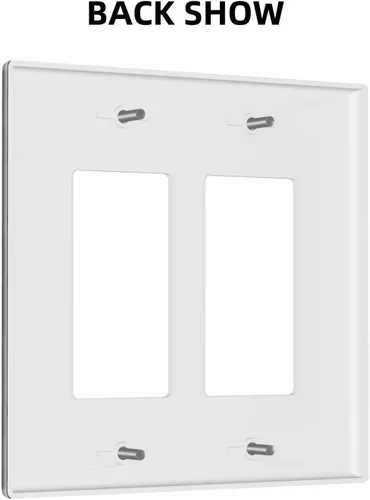 Vista 3 de Cubierta de placa de interruptor de luz doble basculante de esqueleto de calavera blanca y negra para decoración de pared para el hogar, dormitorio