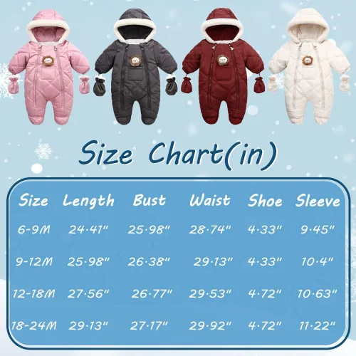 Vista 6 de XIFAMNIY Traje de invierno para bebé, mameluco con capucha para bebé, traje de nieve de león