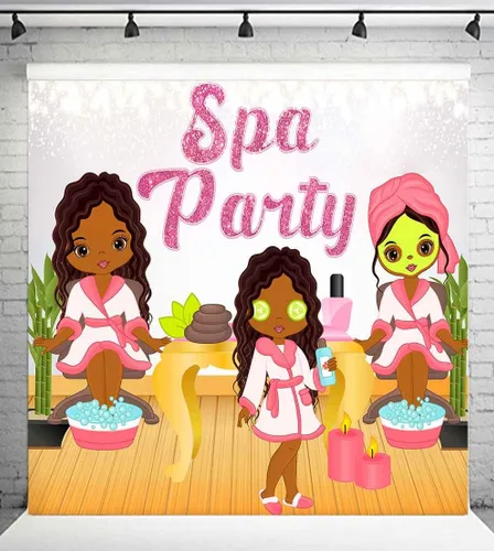 Vista 12 de Telones de fondo de fiesta de spa para niños para fotografía de cumpleaños 10 para niñas, fiesta de spa, día de spa, telón de fondo fotográfico