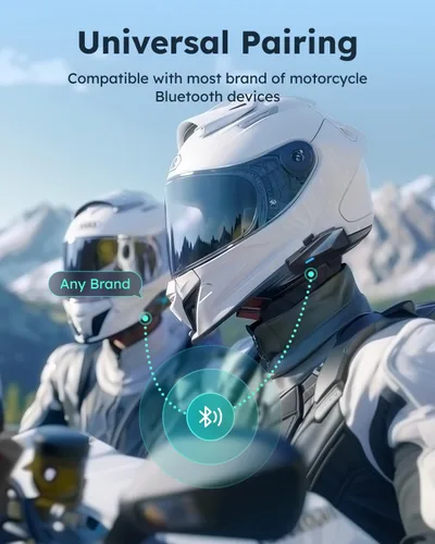 Vista 8 de ASMAX S1 - Auriculares Bluetooth para motocicleta con control de voz inteligente, sistemas de comunicación de casco de malla, cancelación