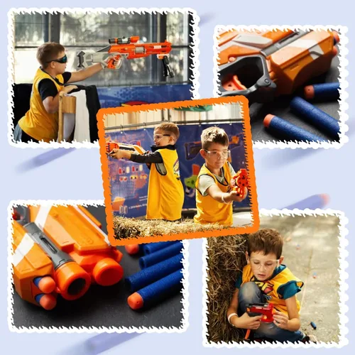 Vista 5 de Amosting, Dardos de Relleno, 100 Balas Ammo, Paquete para Nerf N Strike Serie Elite, Color Azul.