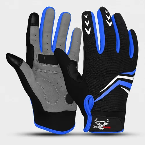 Vista 8 de BEAST RAGE Full Finger Cycling Gloves with Padding for Men Women, Anti-Slip, Shock Absorbing, Breathable, Touchscreen Mountain Bike Gloves for BMX