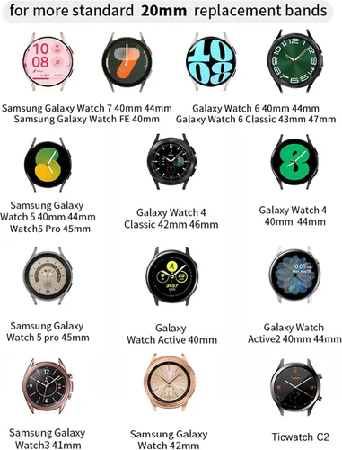 Vista 7 de JOYOZY Correa de cuero compatible con Samsung Galaxy Watch 6/7/FE/5/4 de 40 mm, 44 mm, Active (40 mm)/2 (40 mm) (44 mm), correa de muñeca delgada