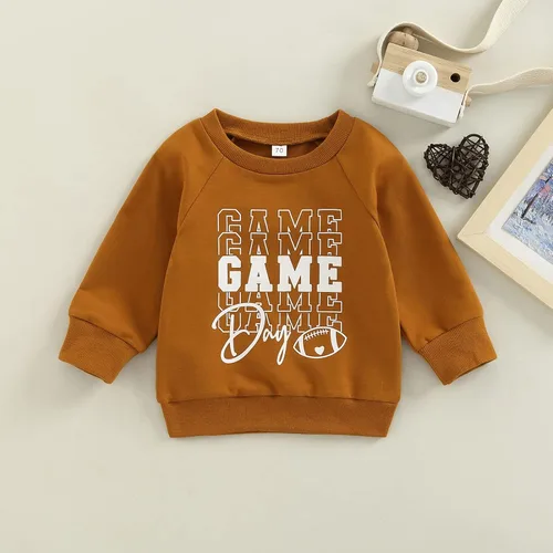 Vista 2 de Sudadera de fútbol americano para el día del partido de fútbol americano para bebés, niños y niñas, ropa de otoño