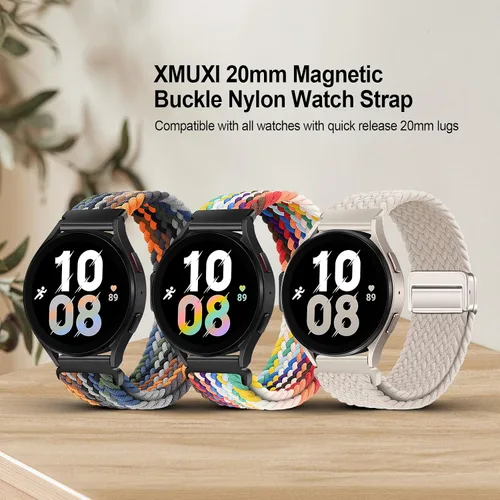 Vista 2 de Correa de reloj de 0.787 in compatible con Samsung Galaxy Watch 6/5/4 1.575 in 1.732 in/Watch 5 Pro 1.772 in/Watch 6/4 Classic Band 1.693 in 1.850