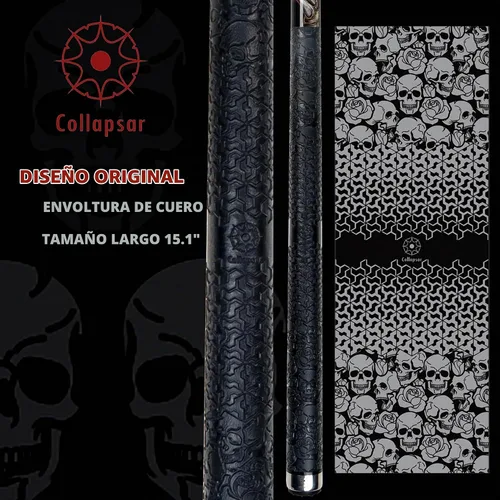 Vista 3 de Collapsar CBP Palo de Billar con Estuche Duro 1X1, Punta de 13 mm con Tecnología de Baja Deflexión, Taco de Billar de 58" de 2 Piezas, 19-21 oz
