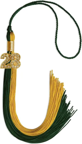 Vista 56 de Endea Graduation Borla de doble color con dije dorado (negro/oro brillante, 2022)