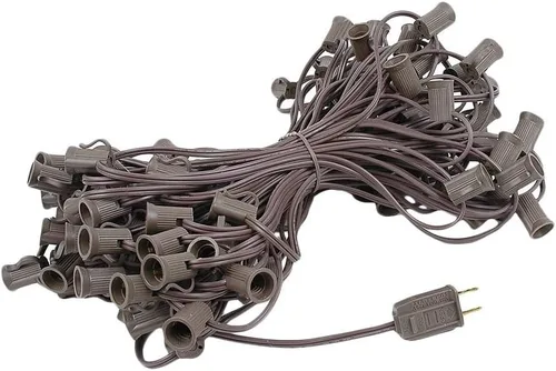 Vista 8 de Novelty Lights Cadena de luces de Navidad C7 de 100 pies para exteriores, tira de luces para patio, base de candelabro (C7/E12), espacio de 12 Blanco