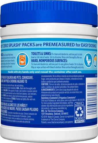 Vista 3 de Clorox Paquetes de blanqueador Zero Splash - Cápsulas de lavandería, paquete de 4