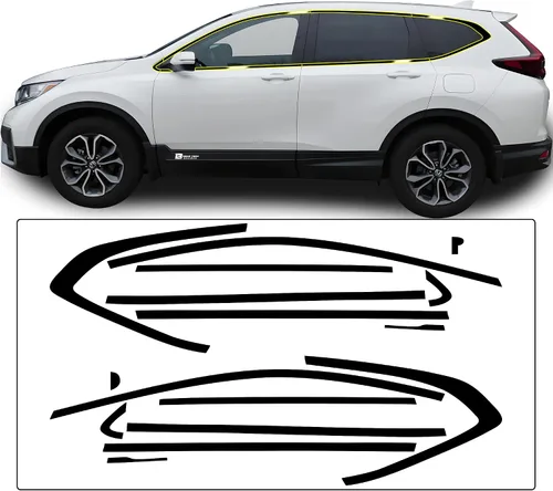 Vista 8 de BOGAR TECH DESIGNS Adhesivo de vinilo para parrilla frontal con eliminación de cromo para parachoques compatible con Honda CR-V 2020-2022, negro