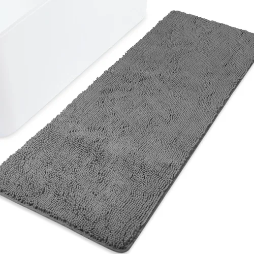 Vista 256 de Yeaban Alfombra de pasillo de baño de 24 x 72 pulgadas, antideslizante, alfombra de baño larga de felpilla gruesa, absorbente y lavable, alfombra