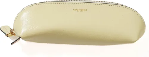 Vista 2 de Cockatoo Estuche para lápices de piel auténtica, soporte para accesorios, bolsa de papelería, estuche con cremallera para el trabajo y la oficina